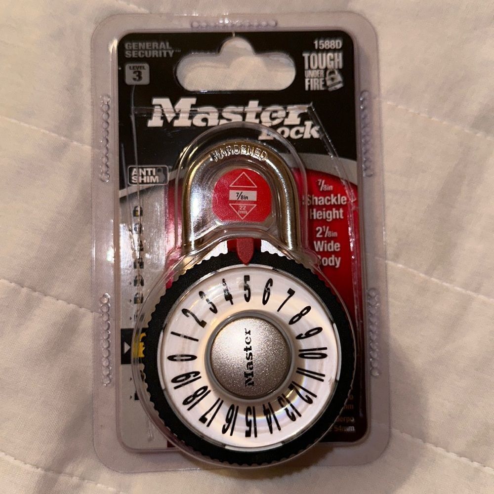 Master Lock General Security Level 3 7/8 Shackle height 2 1/8 Wide Body